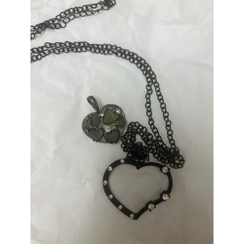Necklace ‎ Black Chain heart Pendant